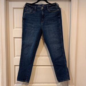 Old Navy High Rise Curvy Vintage Slim, Dark Blue Straight Leg Jeans